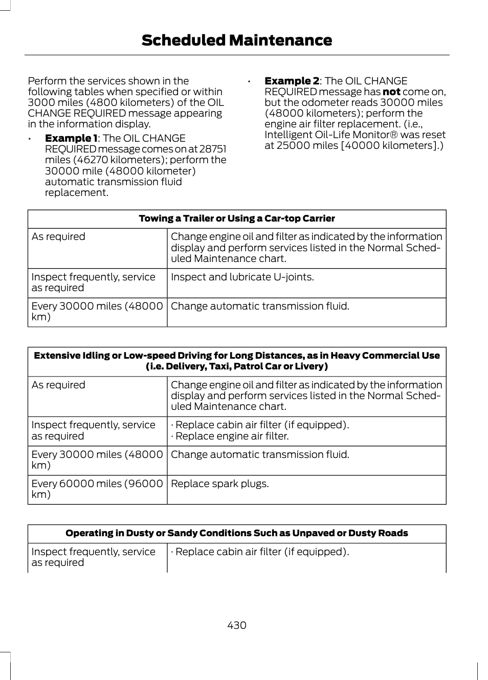 Scheduled maintenance | FORD 2013 Fusion v.1 User Manual | Page 432 / 449