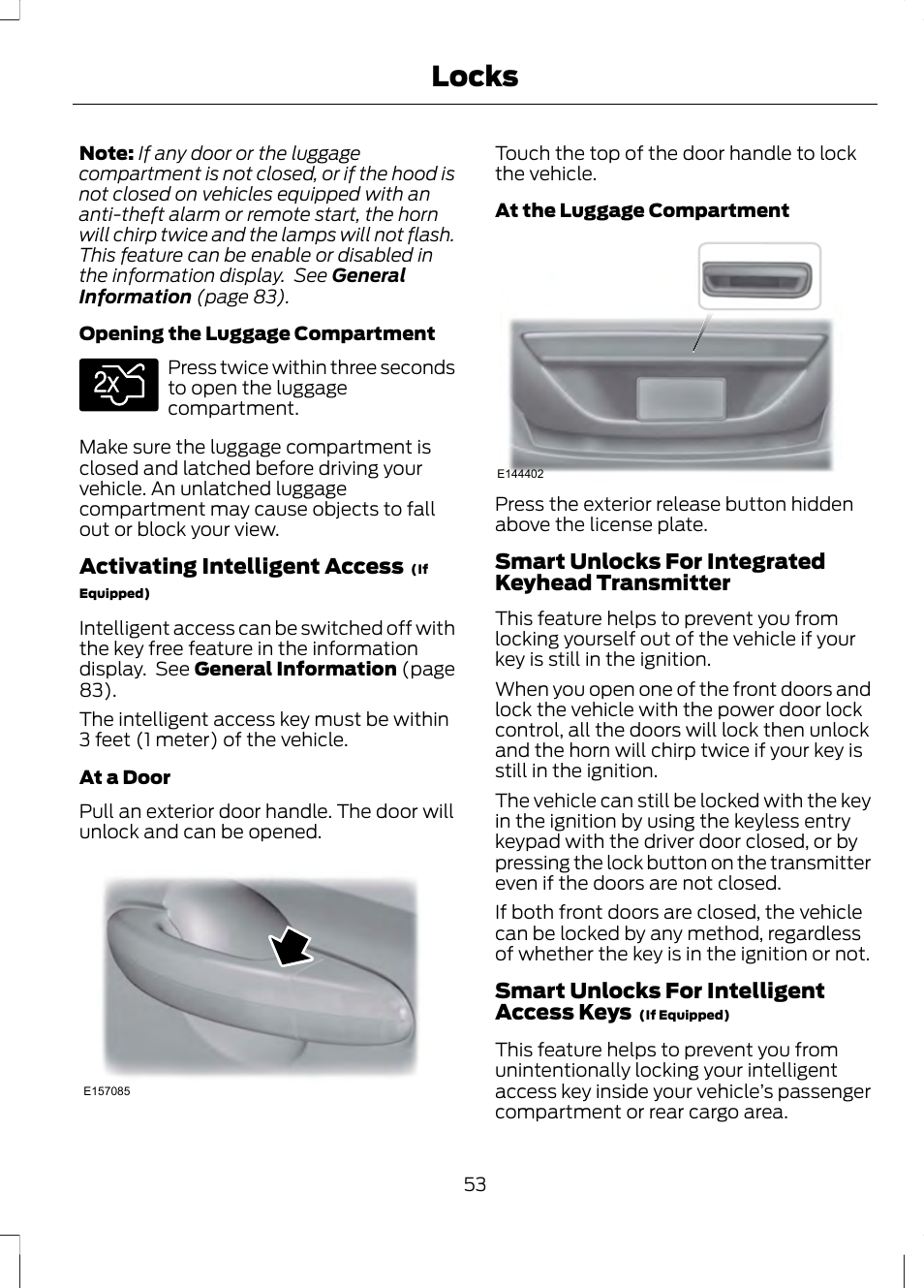 Locks | FORD 2013 Fusion v.1 User Manual | Page 55 / 449