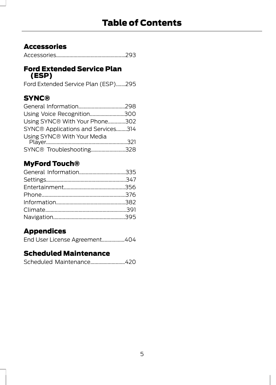 FORD 2013 Fusion v.1 User Manual | Page 7 / 449