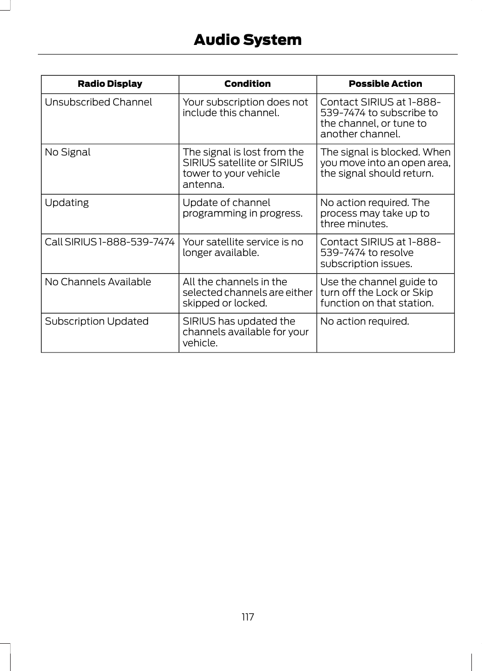 Audio system | FORD 2013 Fusion v.2 User Manual | Page 119 / 453