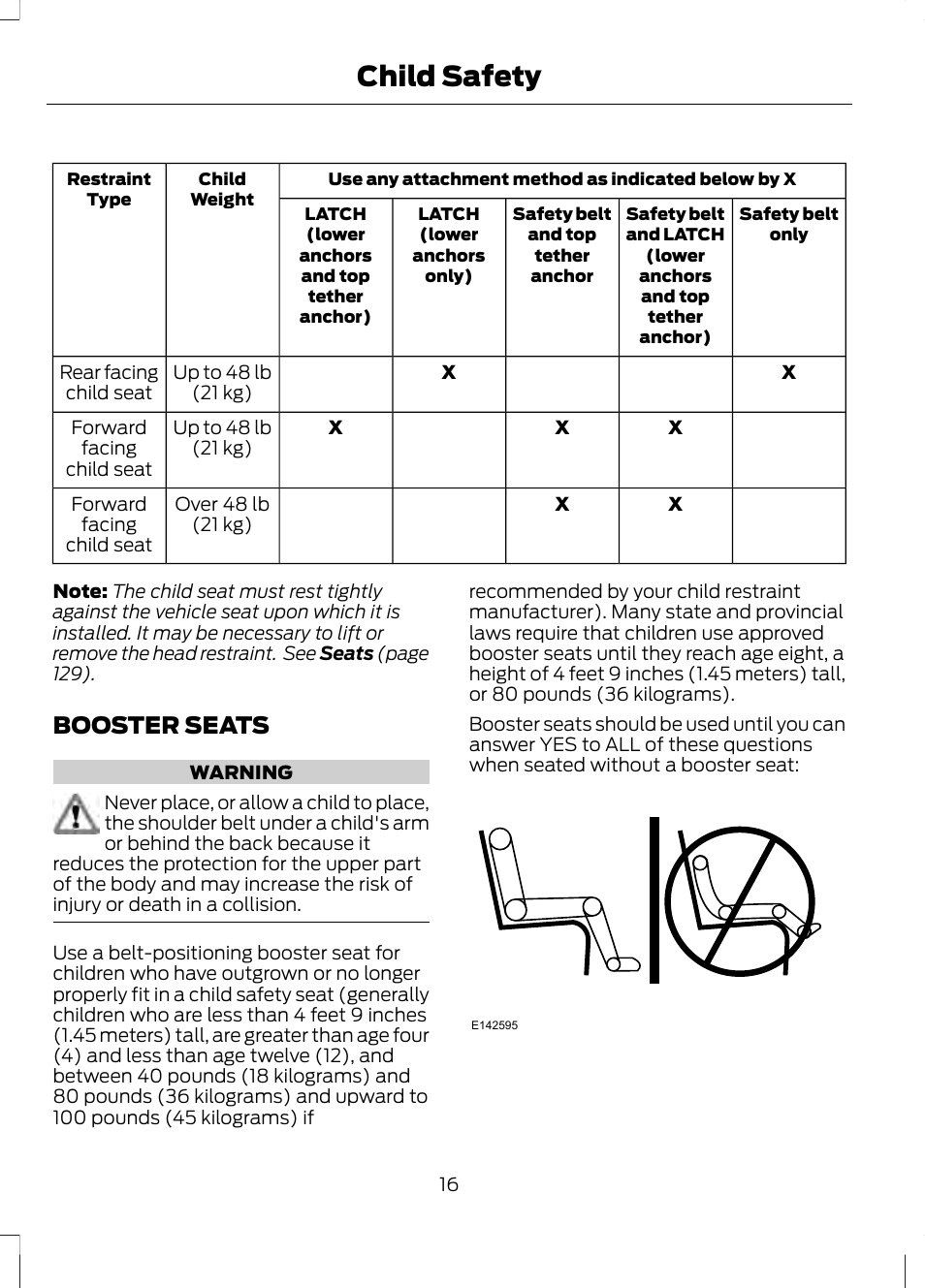 Booster seats, Child safety | FORD 2013 Fusion v.2 User Manual | Page 18 / 453