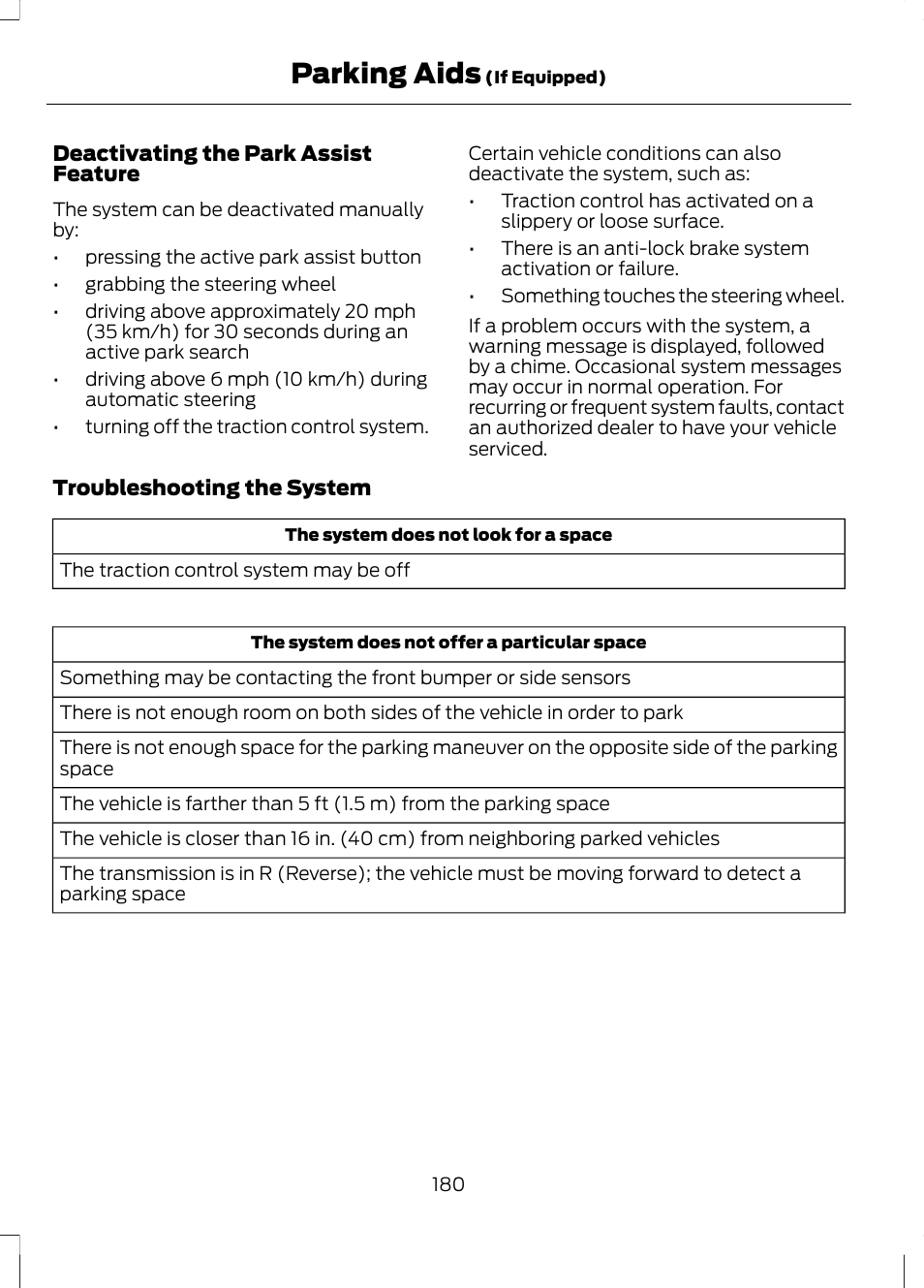 Parking aids | FORD 2013 Fusion v.2 User Manual | Page 182 / 453