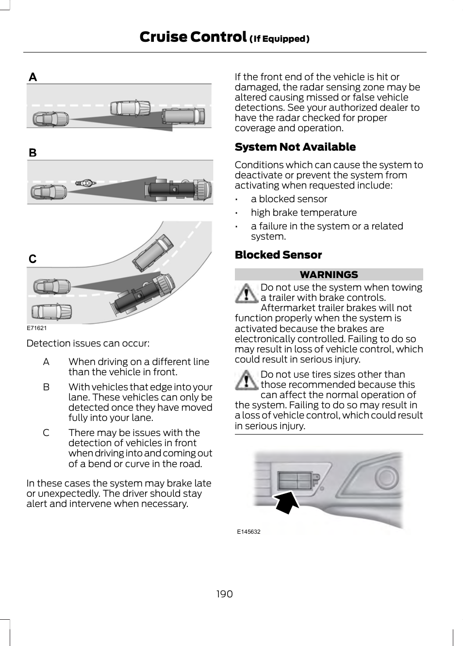 Cruise control | FORD 2013 Fusion v.2 User Manual | Page 192 / 453