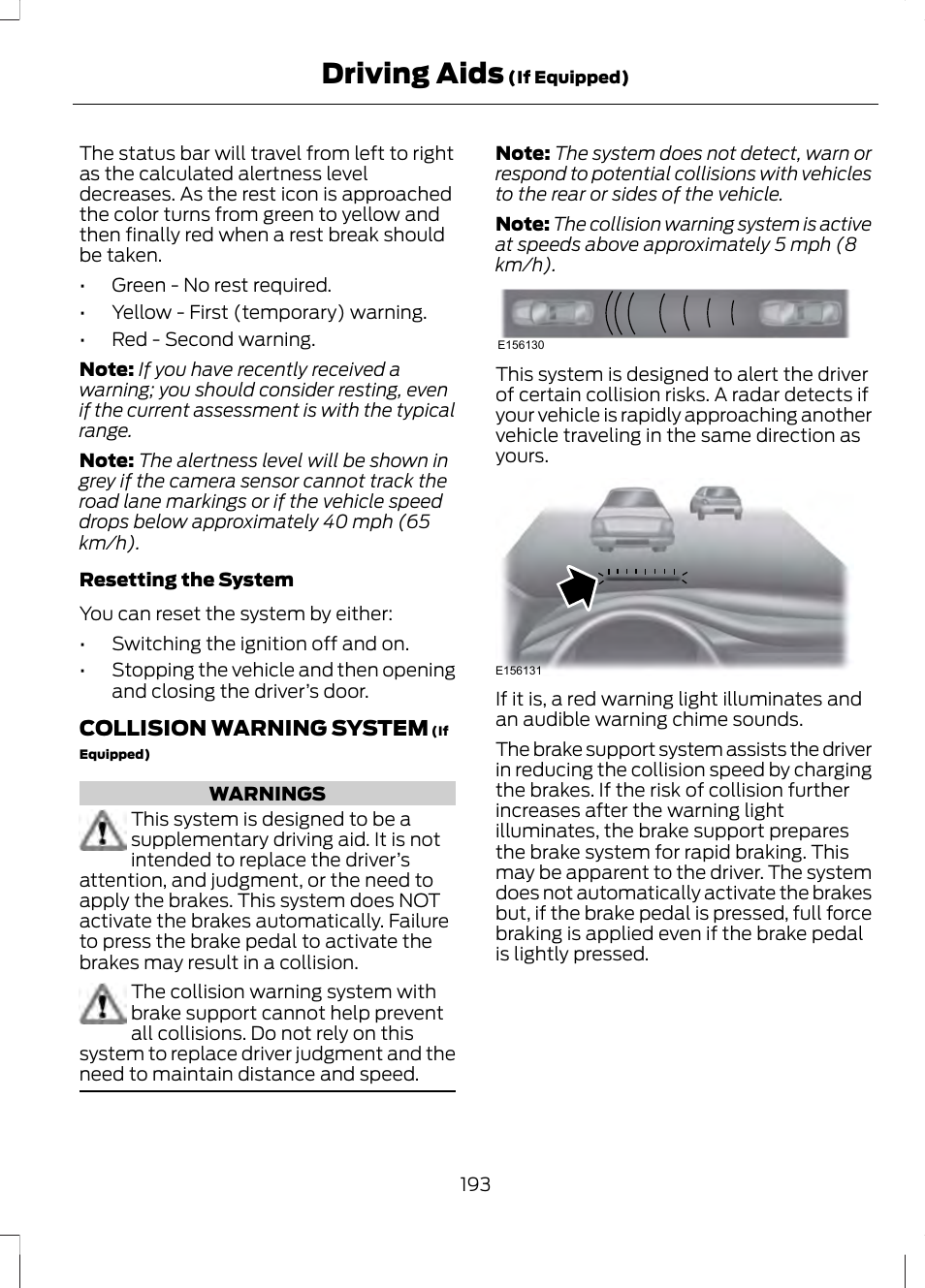 Driving aids | FORD 2013 Fusion v.2 User Manual | Page 195 / 453