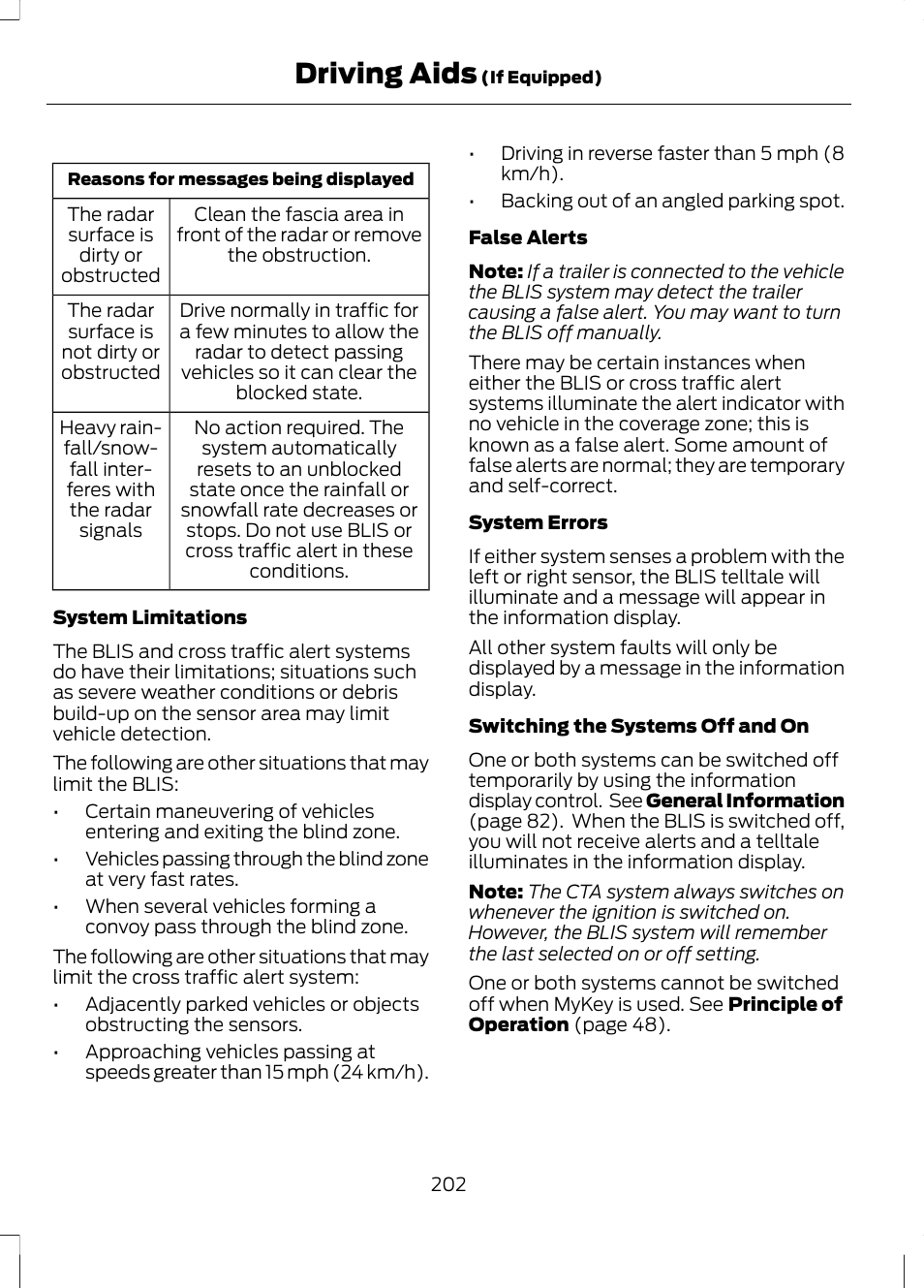 Driving aids | FORD 2013 Fusion v.2 User Manual | Page 204 / 453