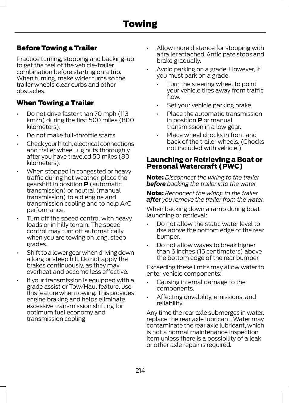 Towing | FORD 2013 Fusion v.2 User Manual | Page 216 / 453