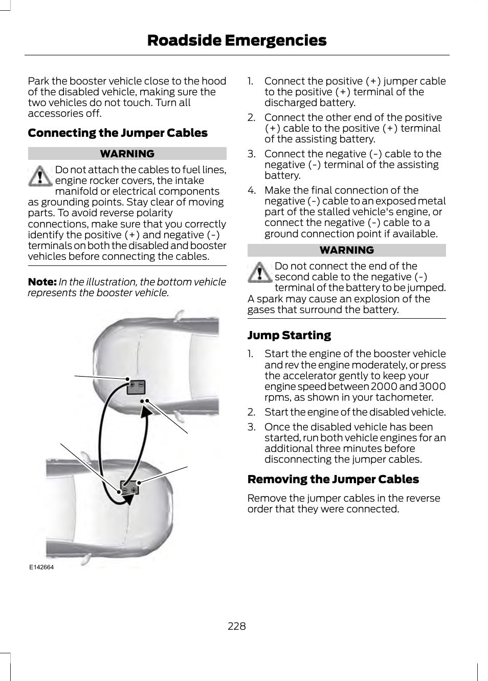 Roadside emergencies | FORD 2013 Fusion v.2 User Manual | Page 230 / 453