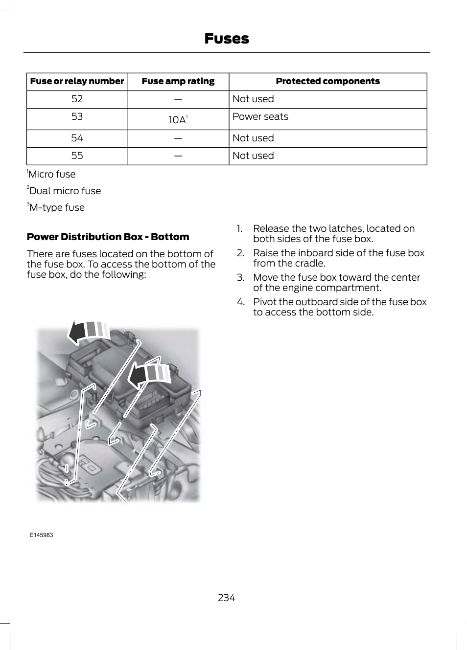 Fuses | FORD 2013 Fusion v.2 User Manual | Page 236 / 453