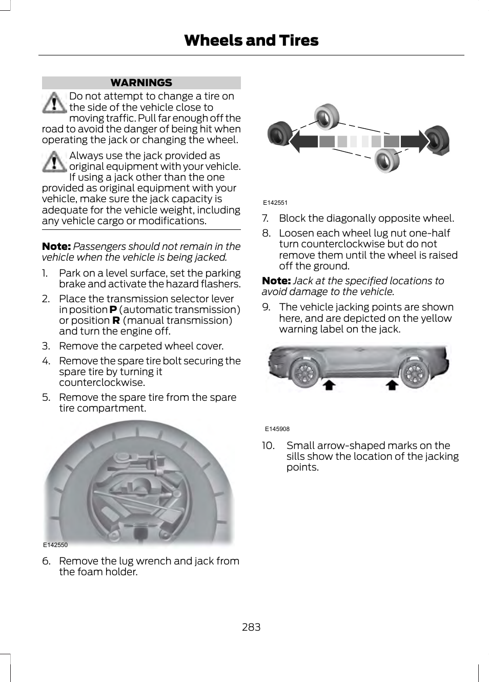 Wheels and tires | FORD 2013 Fusion v.2 User Manual | Page 285 / 453