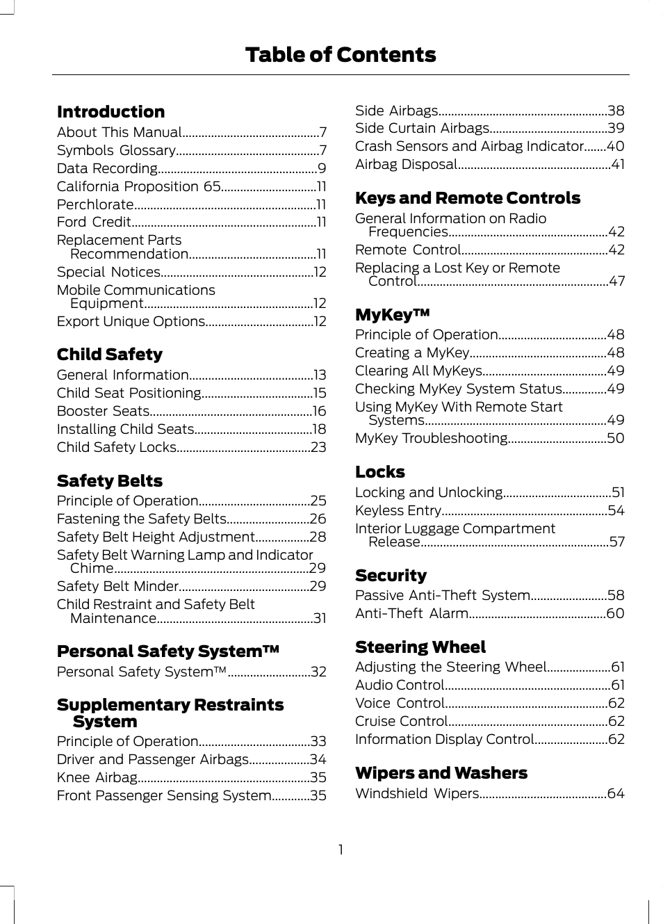 FORD 2013 Fusion v.2 User Manual | Page 3 / 453