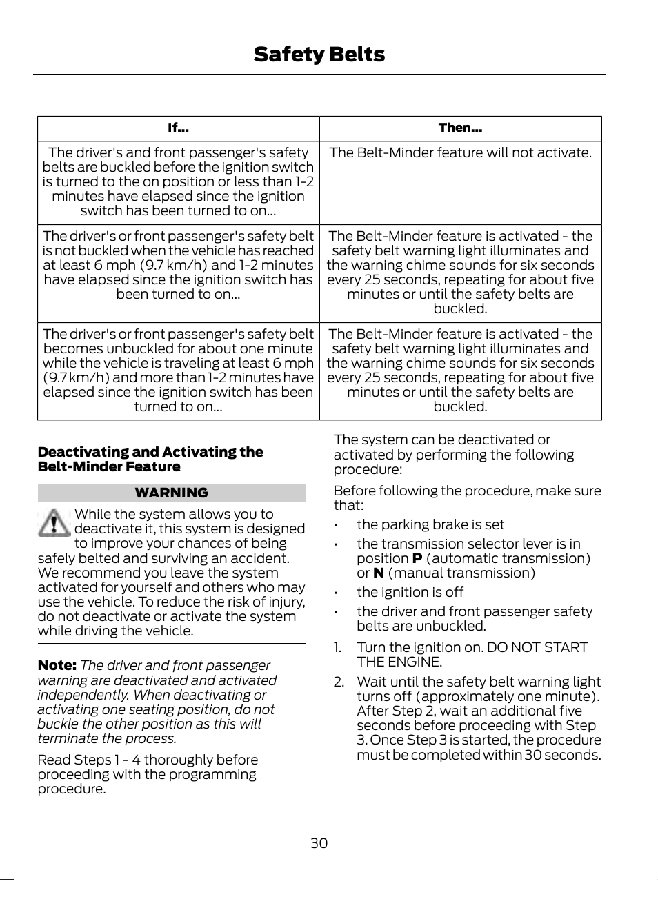 Safety belts | FORD 2013 Fusion v.2 User Manual | Page 32 / 453