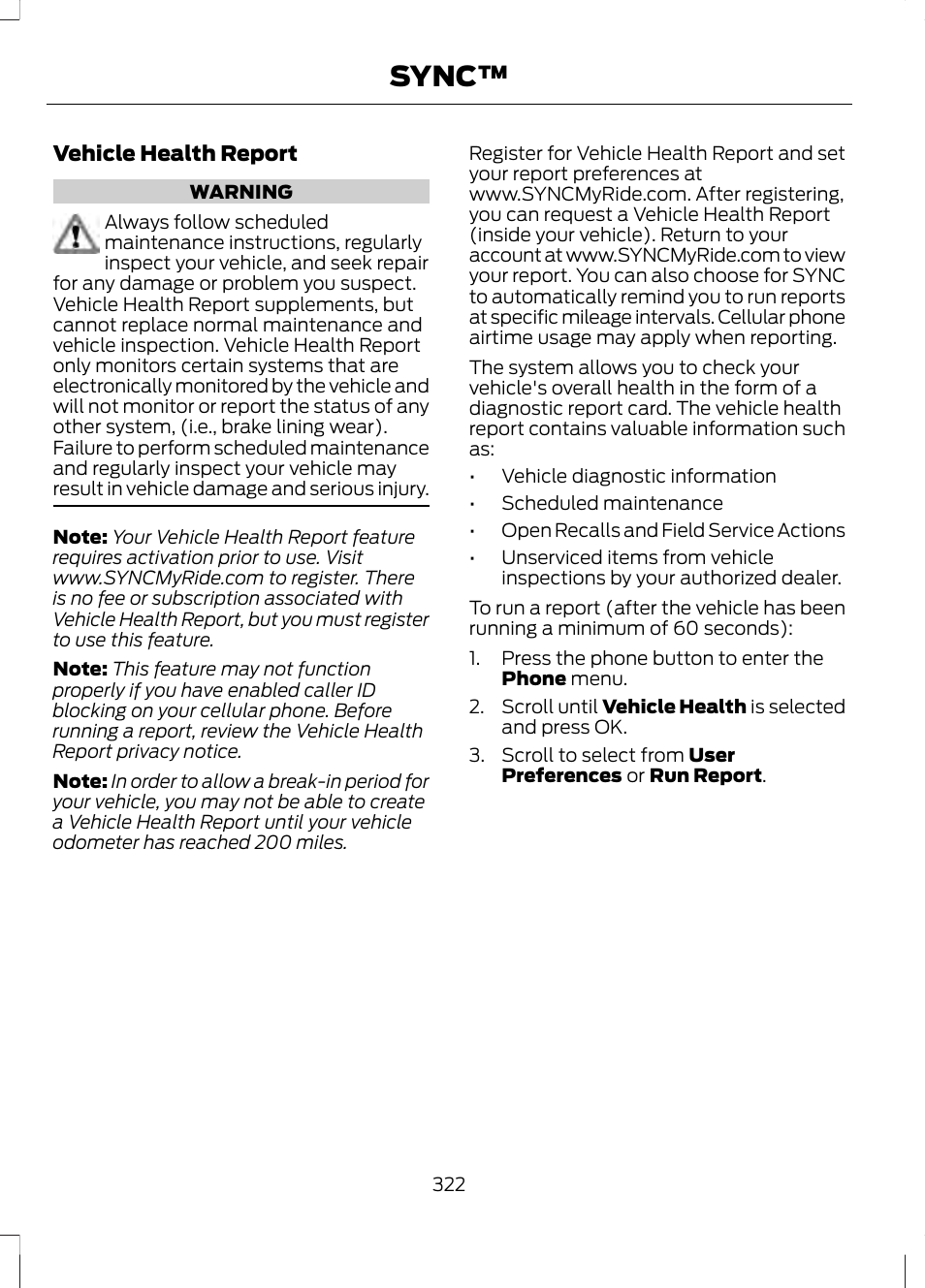 Sync | FORD 2013 Fusion v.2 User Manual | Page 324 / 453