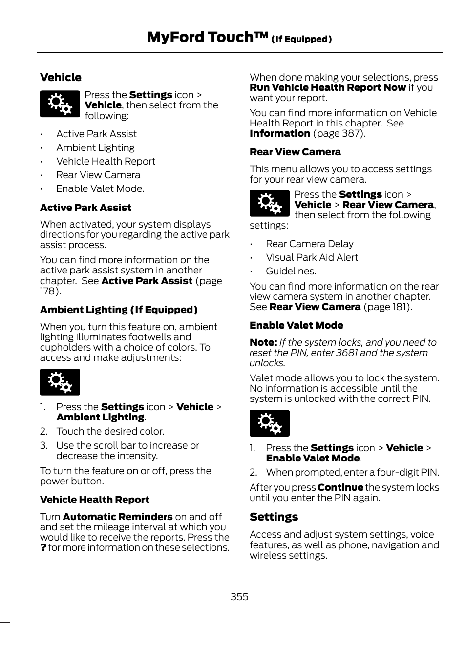 Myford touch | FORD 2013 Fusion v.2 User Manual | Page 357 / 453