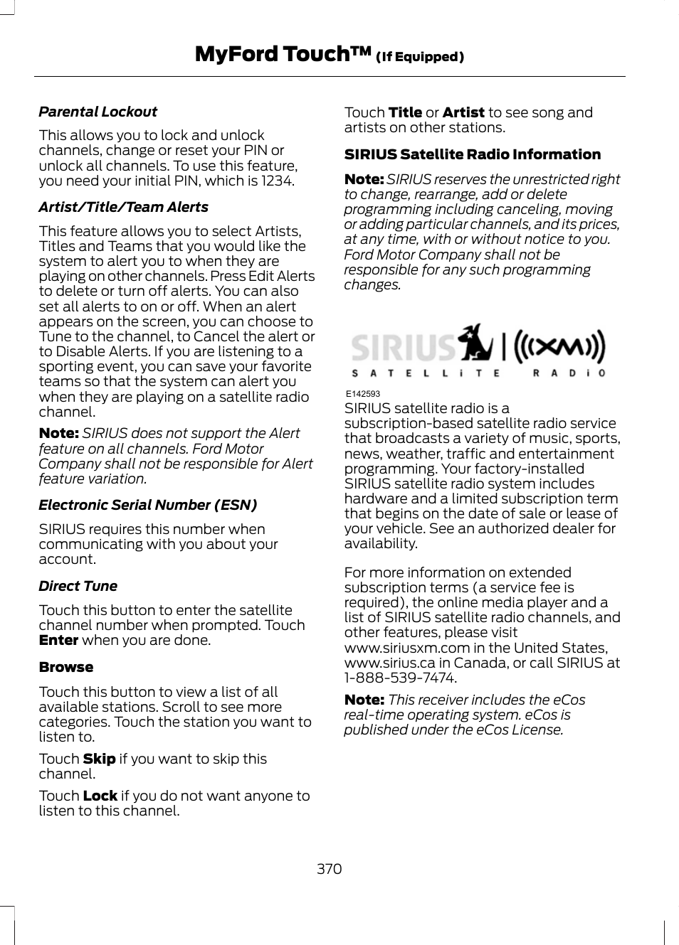 Myford touch | FORD 2013 Fusion v.2 User Manual | Page 372 / 453