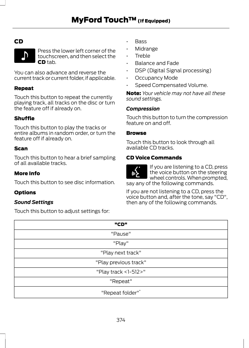 Myford touch | FORD 2013 Fusion v.2 User Manual | Page 376 / 453