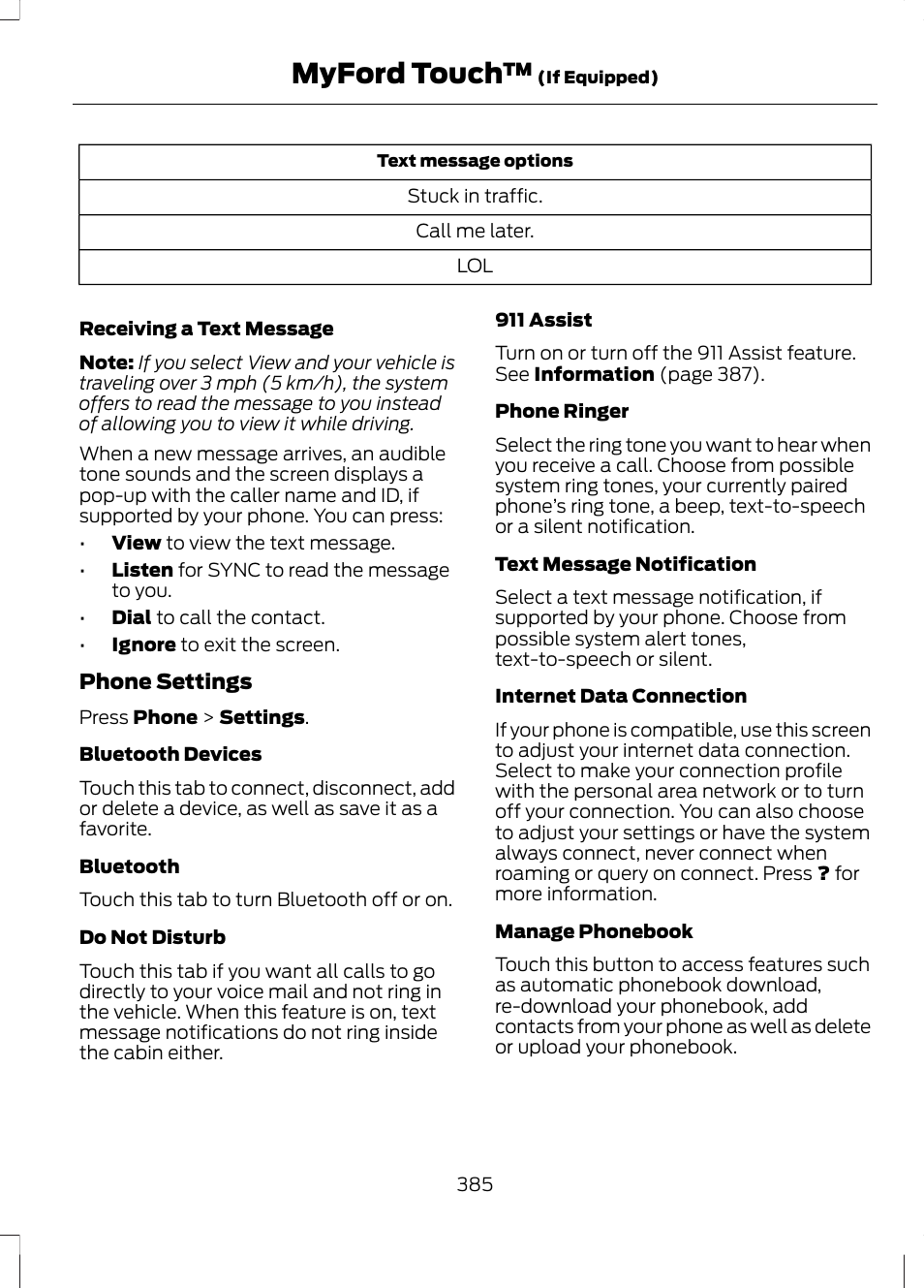 Myford touch | FORD 2013 Fusion v.2 User Manual | Page 387 / 453