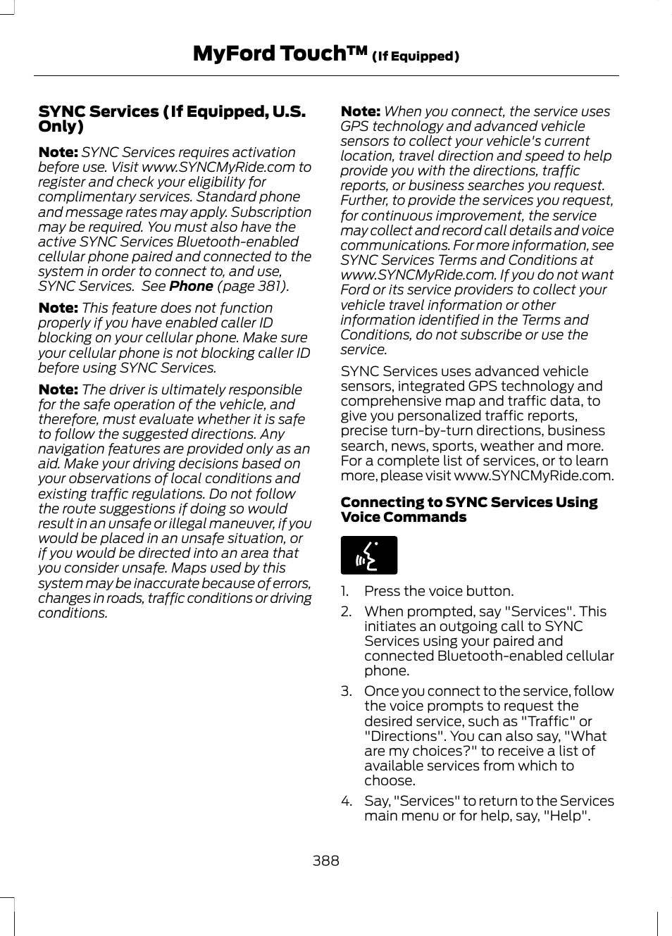 Myford touch | FORD 2013 Fusion v.2 User Manual | Page 390 / 453