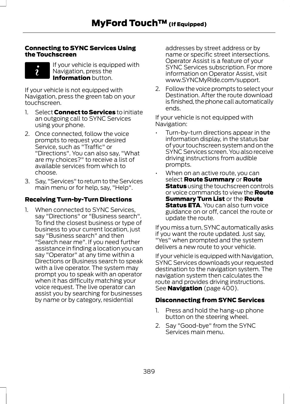 Myford touch | FORD 2013 Fusion v.2 User Manual | Page 391 / 453