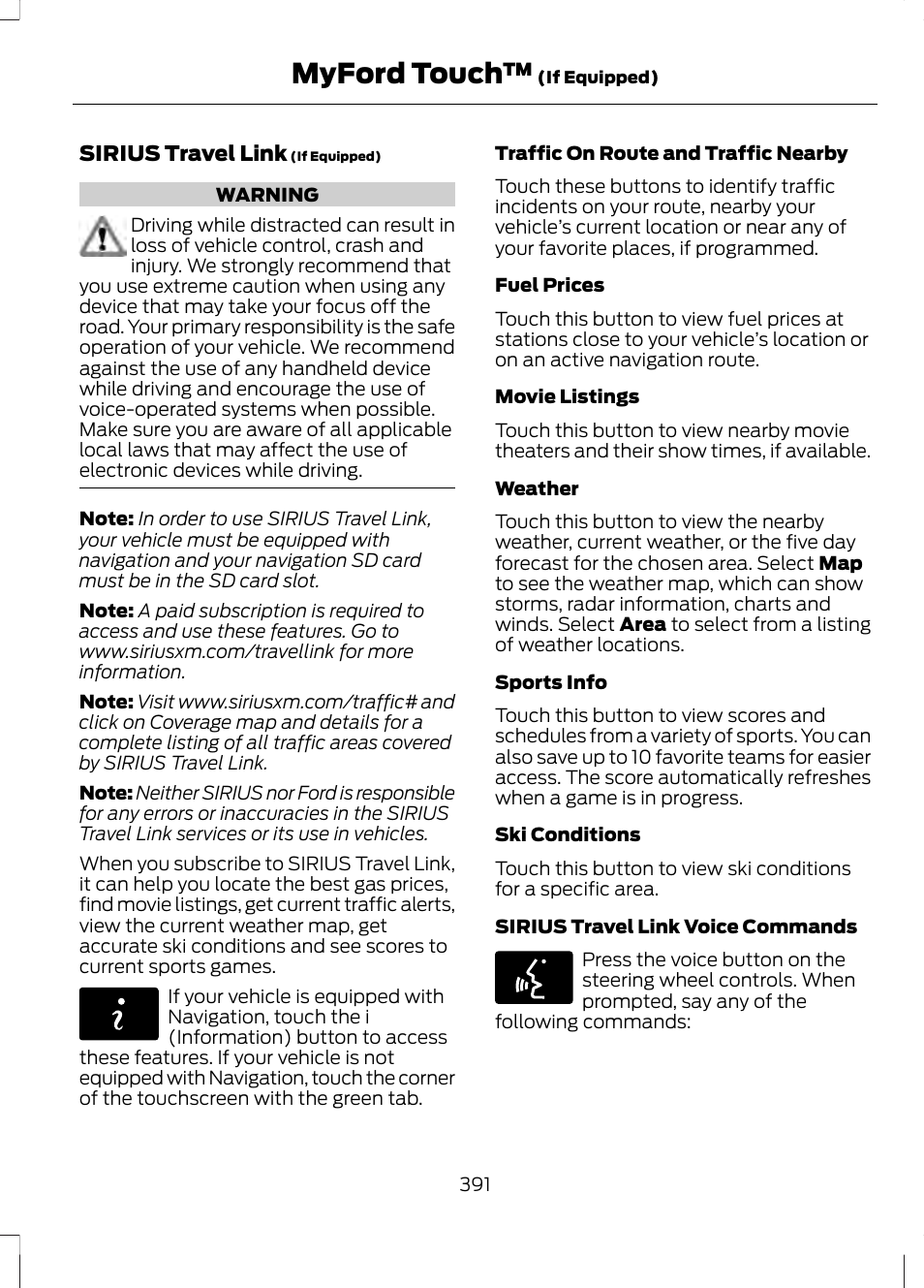 Myford touch | FORD 2013 Fusion v.2 User Manual | Page 393 / 453