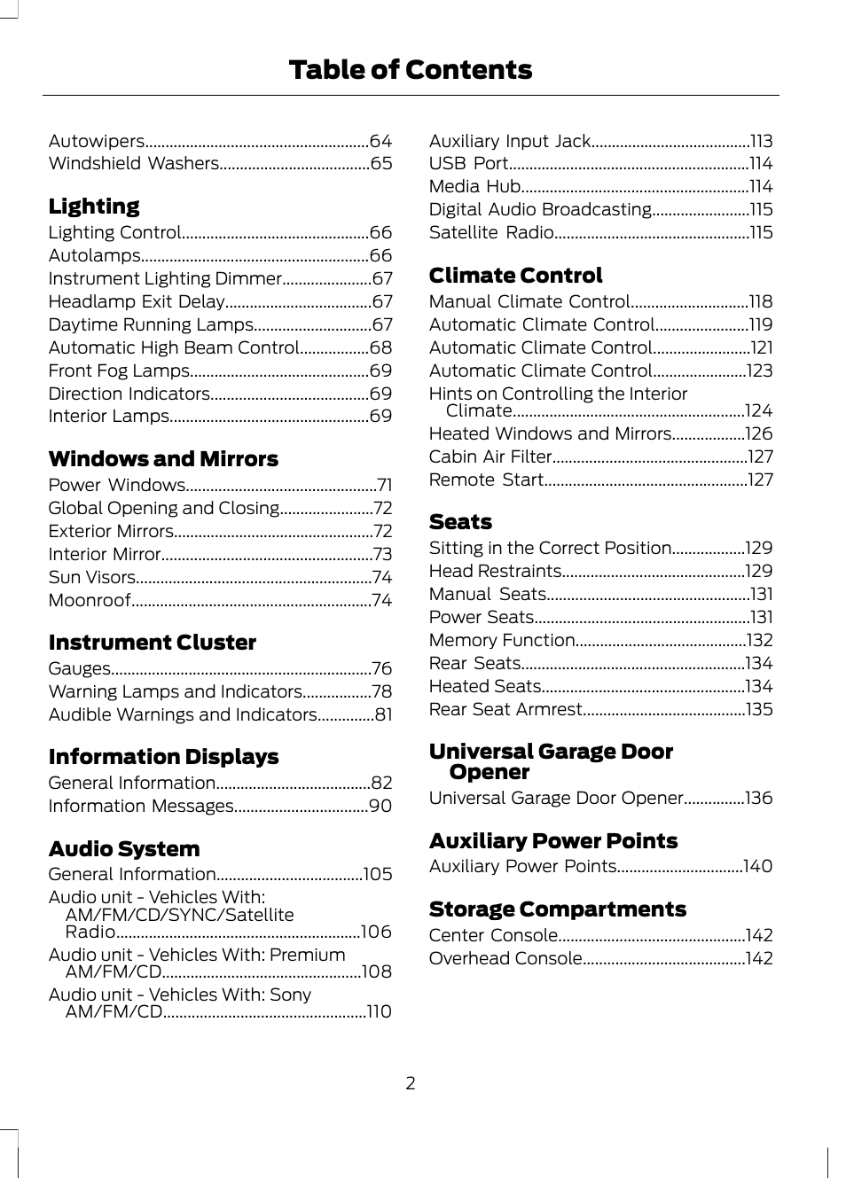 FORD 2013 Fusion v.2 User Manual | Page 4 / 453