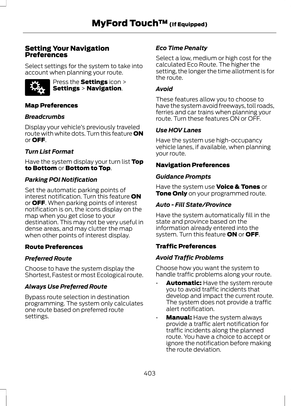 Myford touch | FORD 2013 Fusion v.2 User Manual | Page 405 / 453