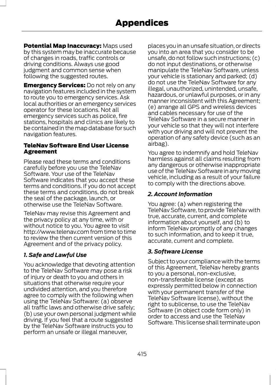 Appendices | FORD 2013 Fusion v.2 User Manual | Page 417 / 453