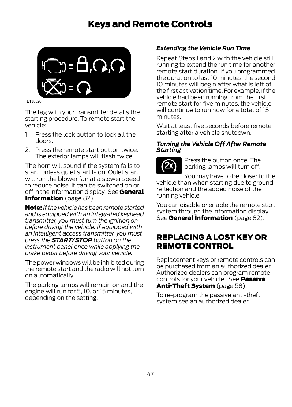 Replacing a lost key or remote control, Replacing a lost key or remote, Control | Keys and remote controls | FORD 2013 Fusion v.2 User Manual | Page 49 / 453