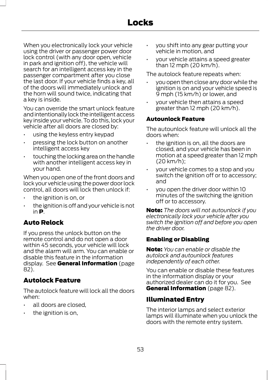Locks | FORD 2013 Fusion v.2 User Manual | Page 55 / 453
