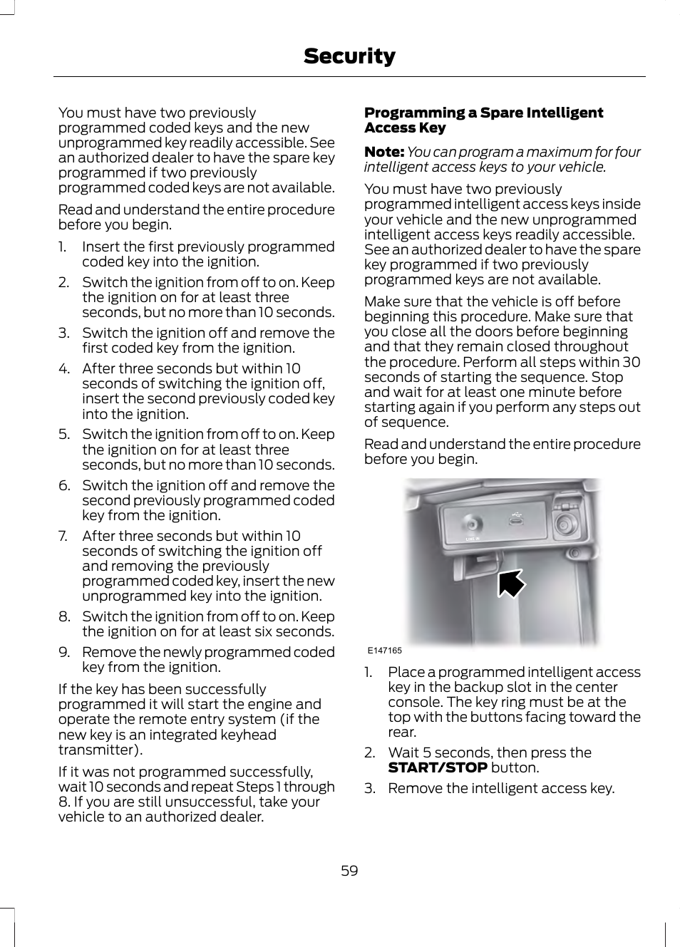 Security | FORD 2013 Fusion v.2 User Manual | Page 61 / 453