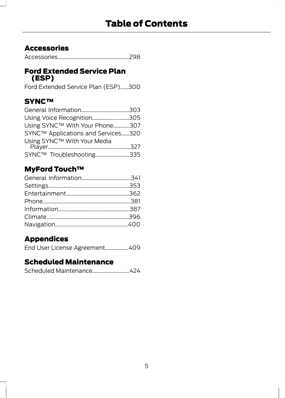 FORD 2013 Fusion v.2 User Manual | Page 7 / 453