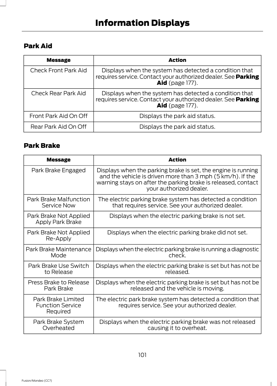 Information displays | FORD 2013 Fusion v.3 User Manual | Page 104 / 458