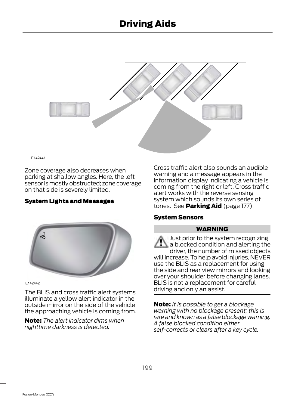 Driving aids | FORD 2013 Fusion v.3 User Manual | Page 202 / 458
