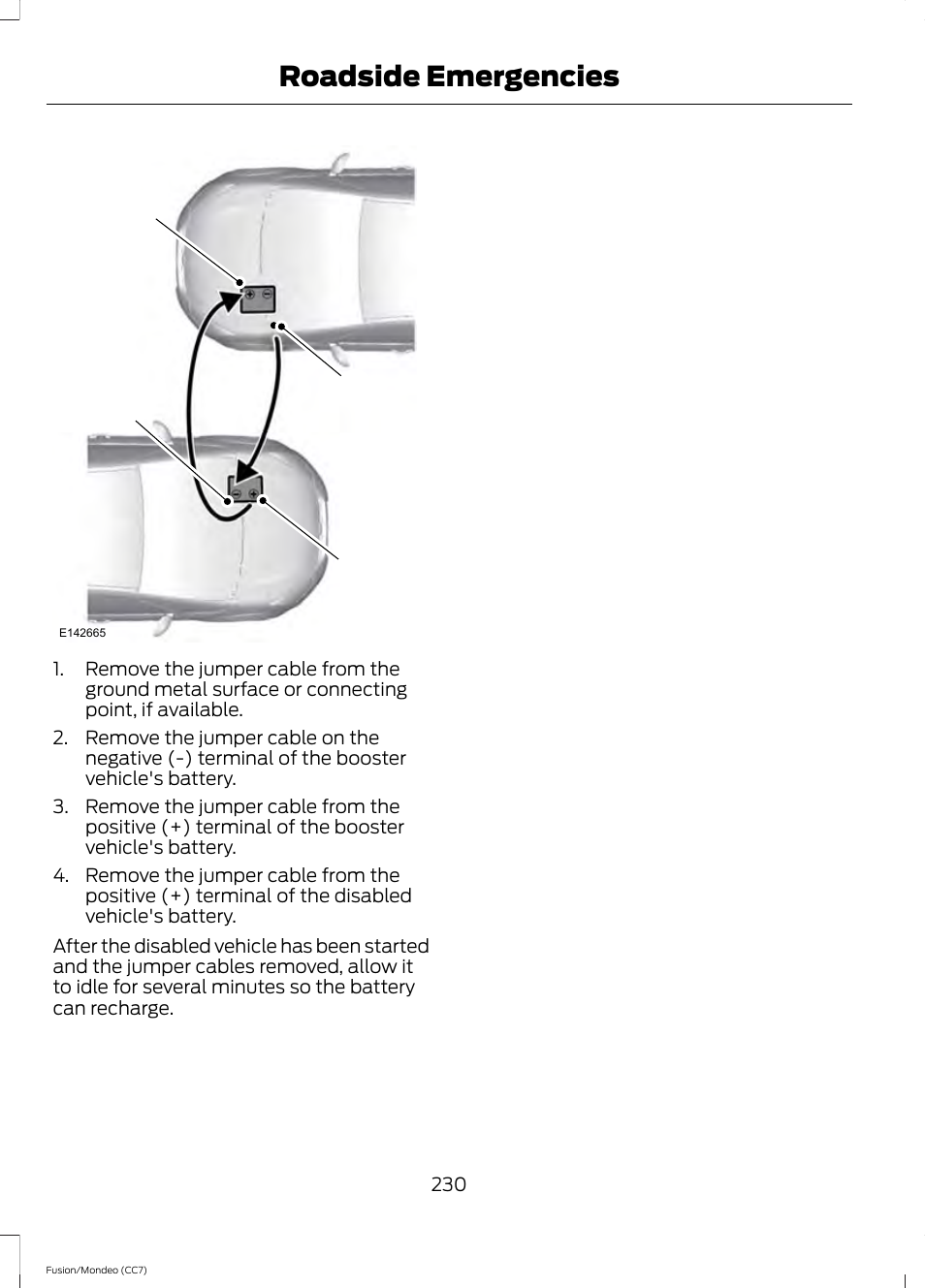 Roadside emergencies | FORD 2013 Fusion v.3 User Manual | Page 233 / 458