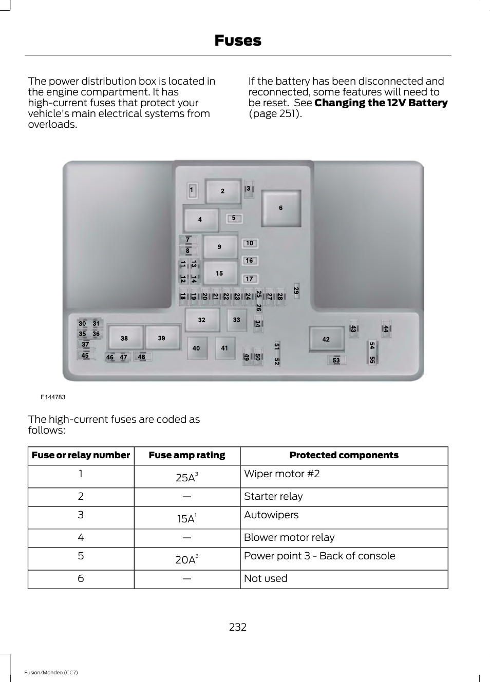 Fuses | FORD 2013 Fusion v.3 User Manual | Page 235 / 458