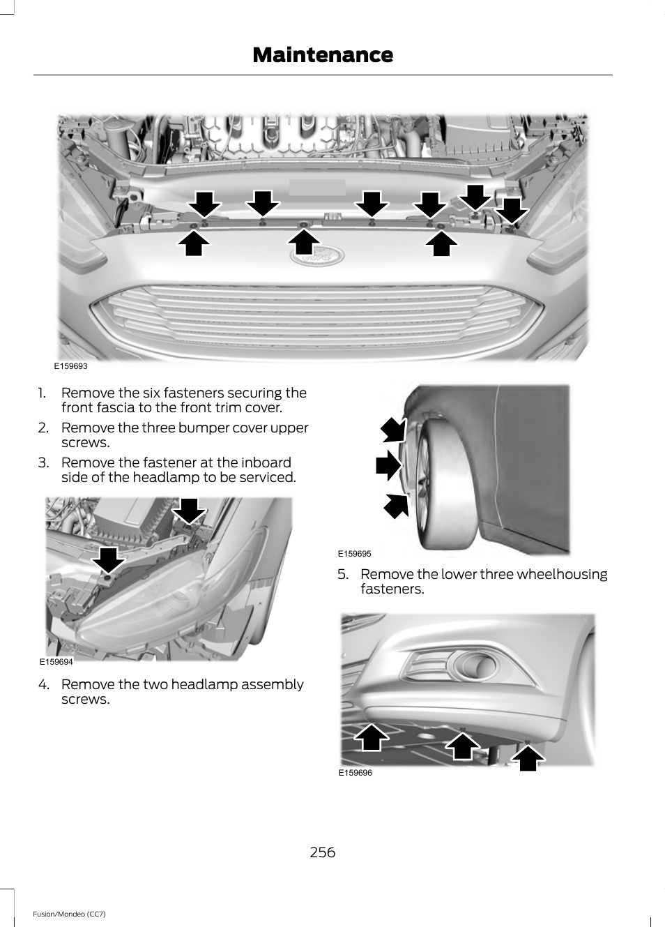 Maintenance | FORD 2013 Fusion v.3 User Manual | Page 259 / 458