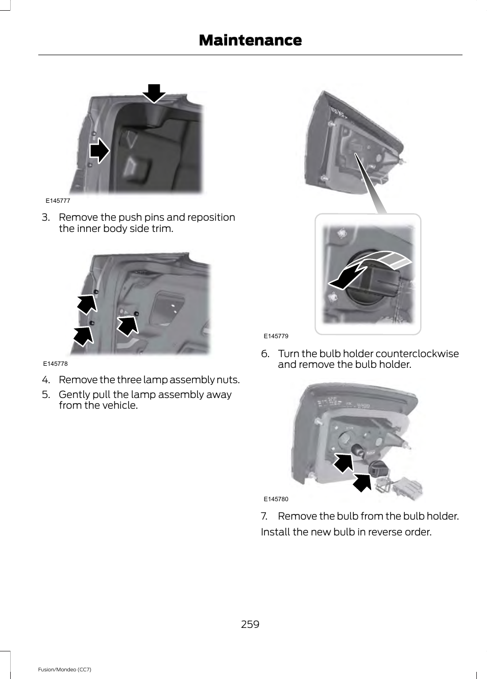 Maintenance | FORD 2013 Fusion v.3 User Manual | Page 262 / 458