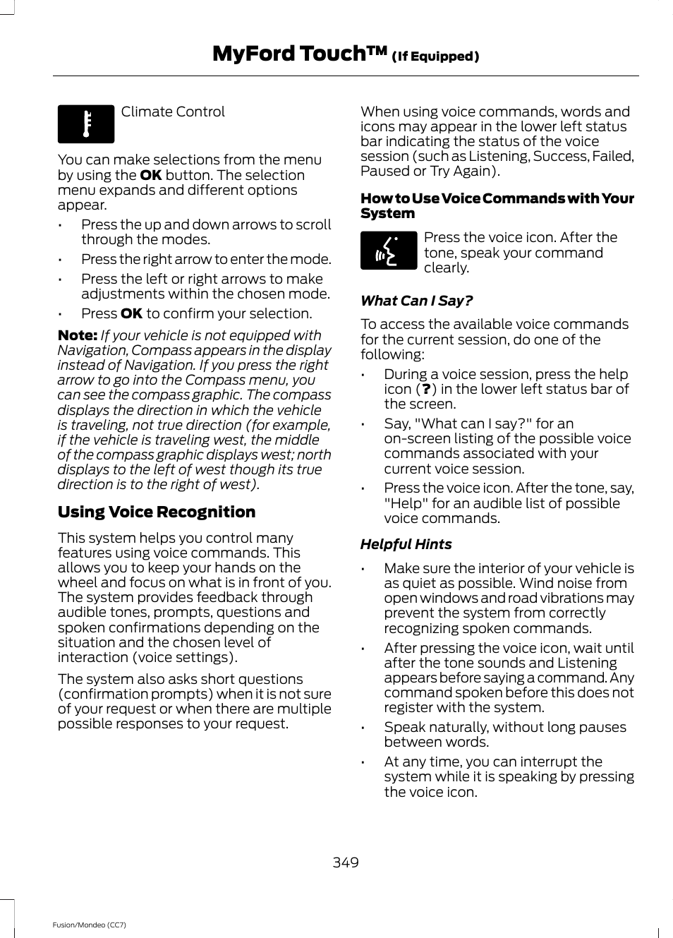 Myford touch | FORD 2013 Fusion v.3 User Manual | Page 352 / 458