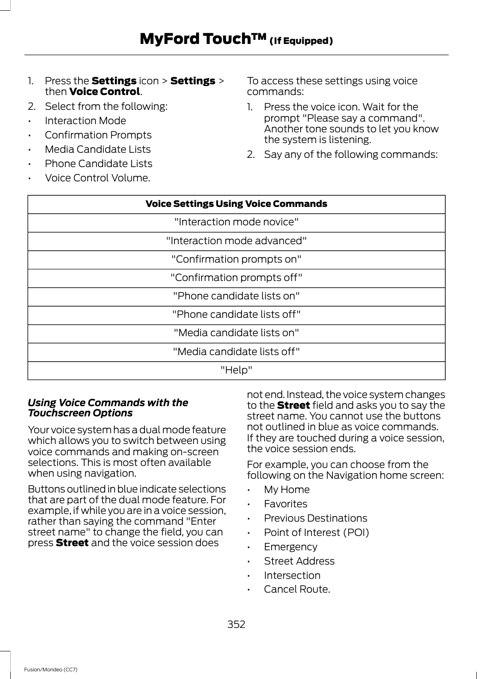 Myford touch | FORD 2013 Fusion v.3 User Manual | Page 355 / 458