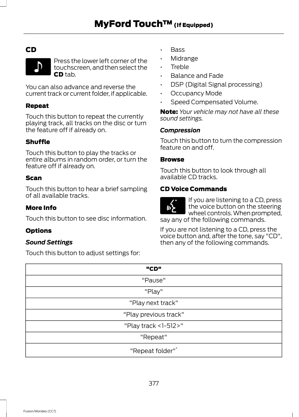 Myford touch | FORD 2013 Fusion v.3 User Manual | Page 380 / 458