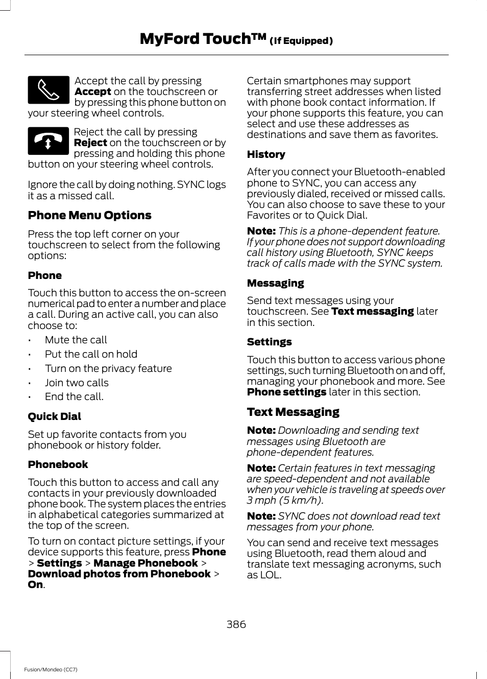 Myford touch | FORD 2013 Fusion v.3 User Manual | Page 389 / 458