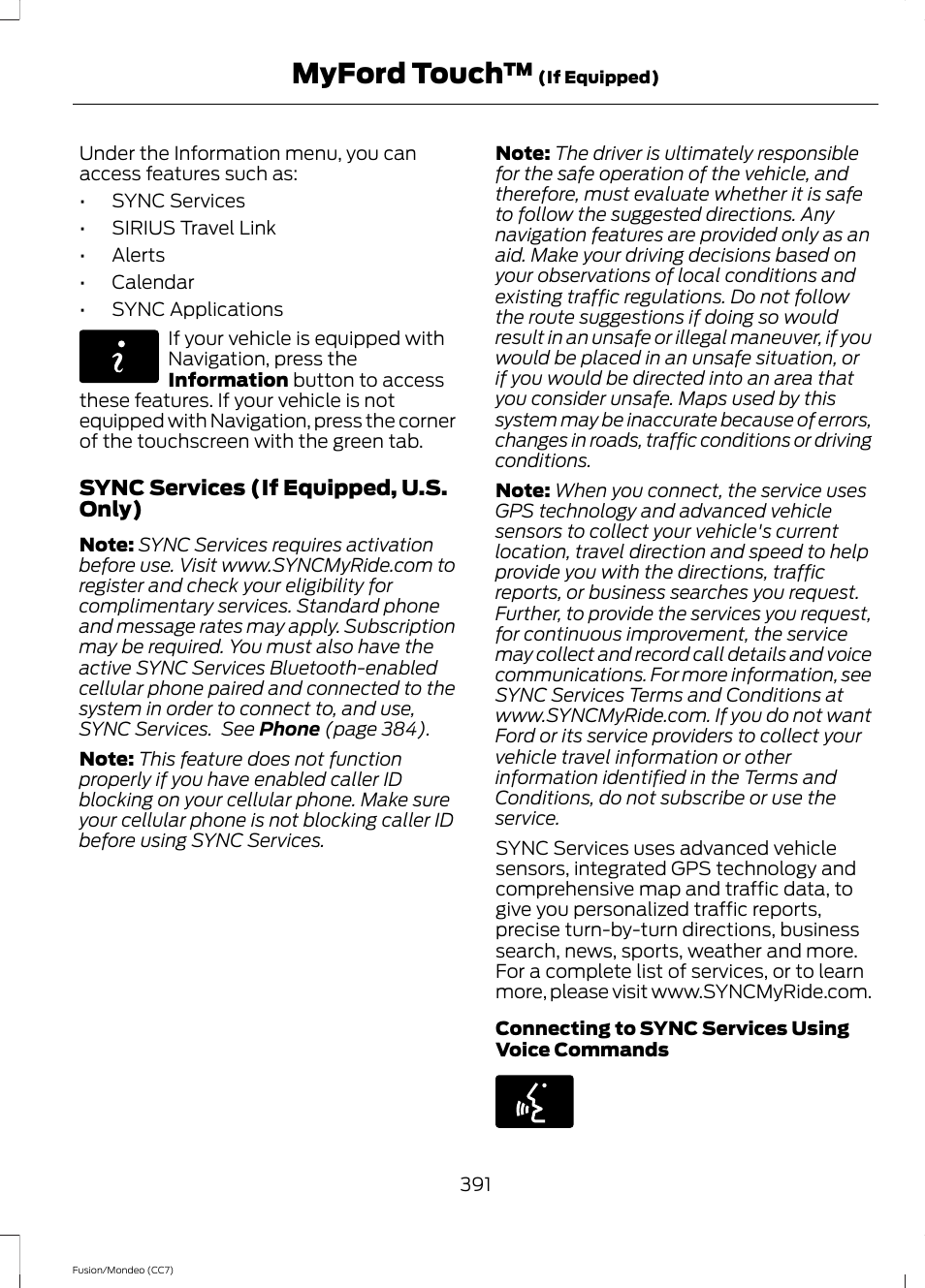 Myford touch | FORD 2013 Fusion v.3 User Manual | Page 394 / 458