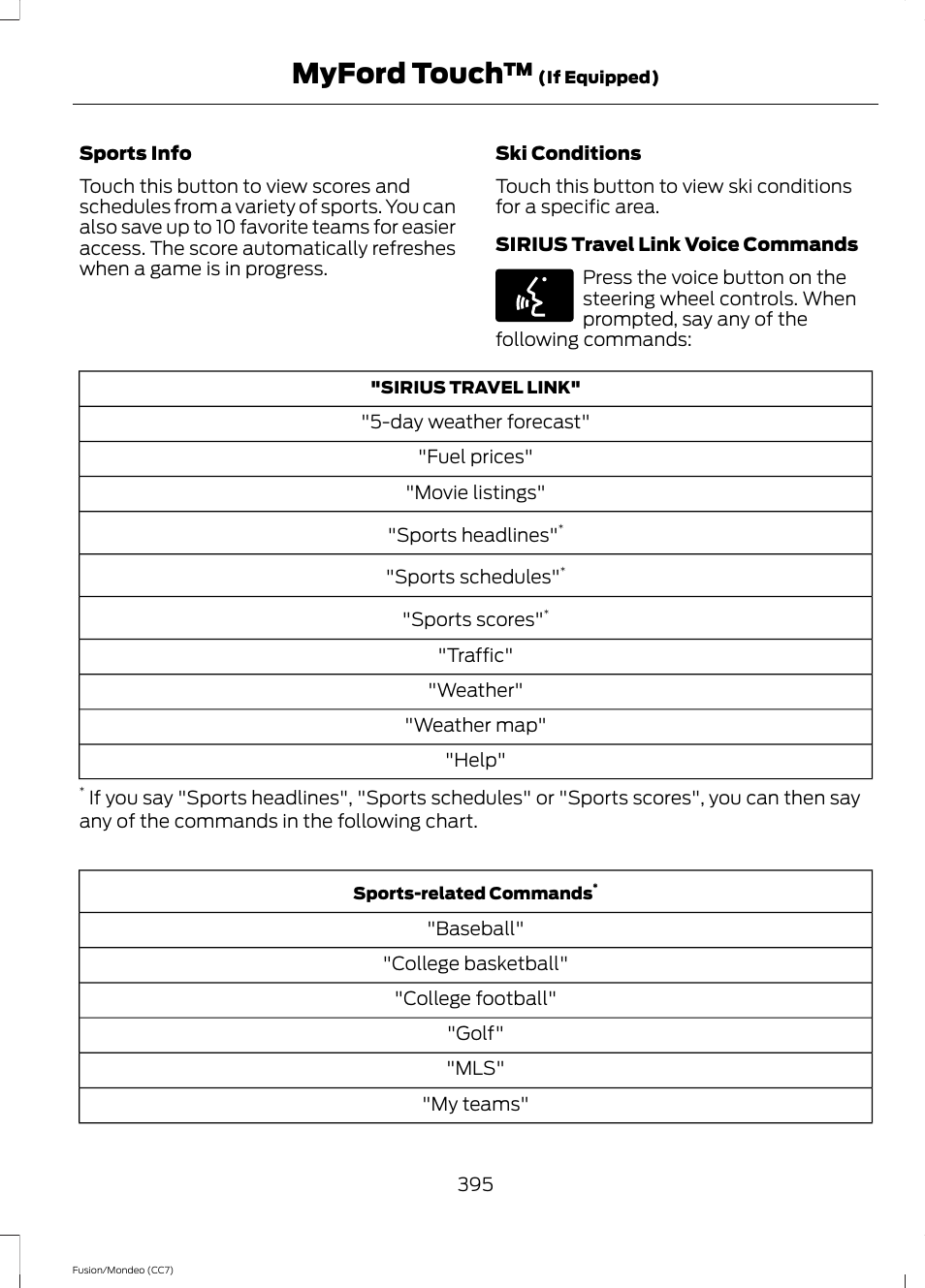 Myford touch | FORD 2013 Fusion v.3 User Manual | Page 398 / 458