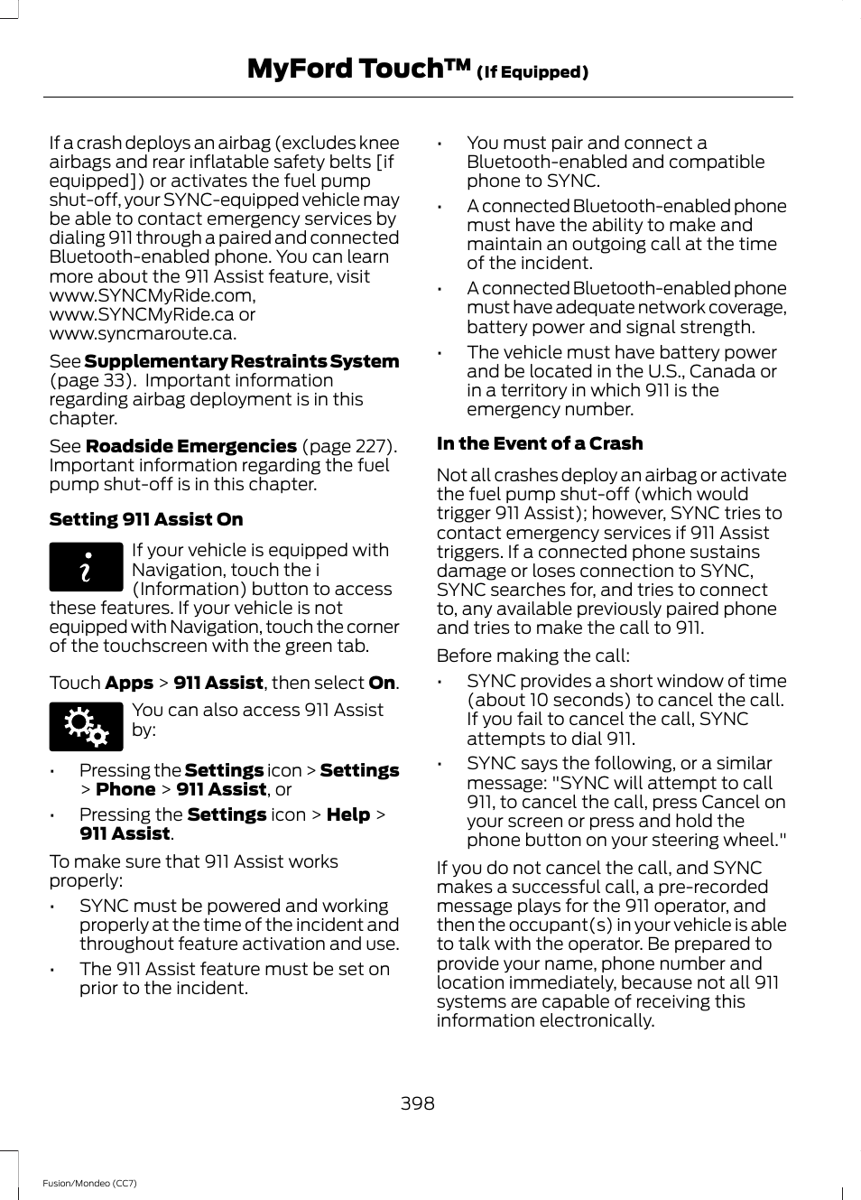Myford touch | FORD 2013 Fusion v.3 User Manual | Page 401 / 458