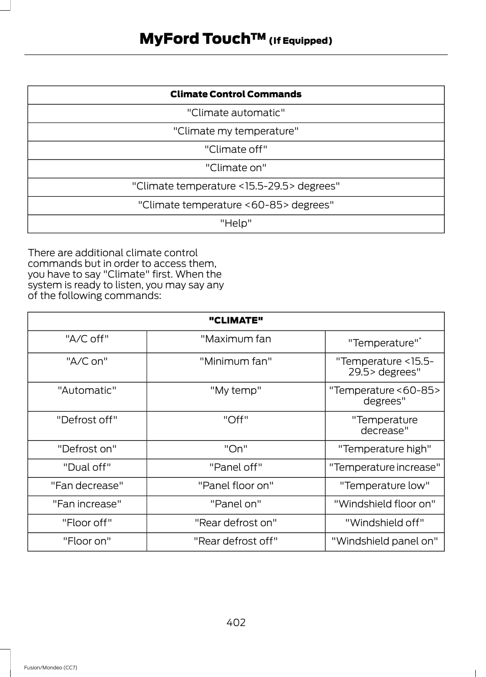 Myford touch | FORD 2013 Fusion v.3 User Manual | Page 405 / 458