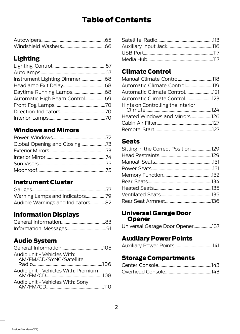 FORD 2013 Fusion v.3 User Manual | Page 5 / 458