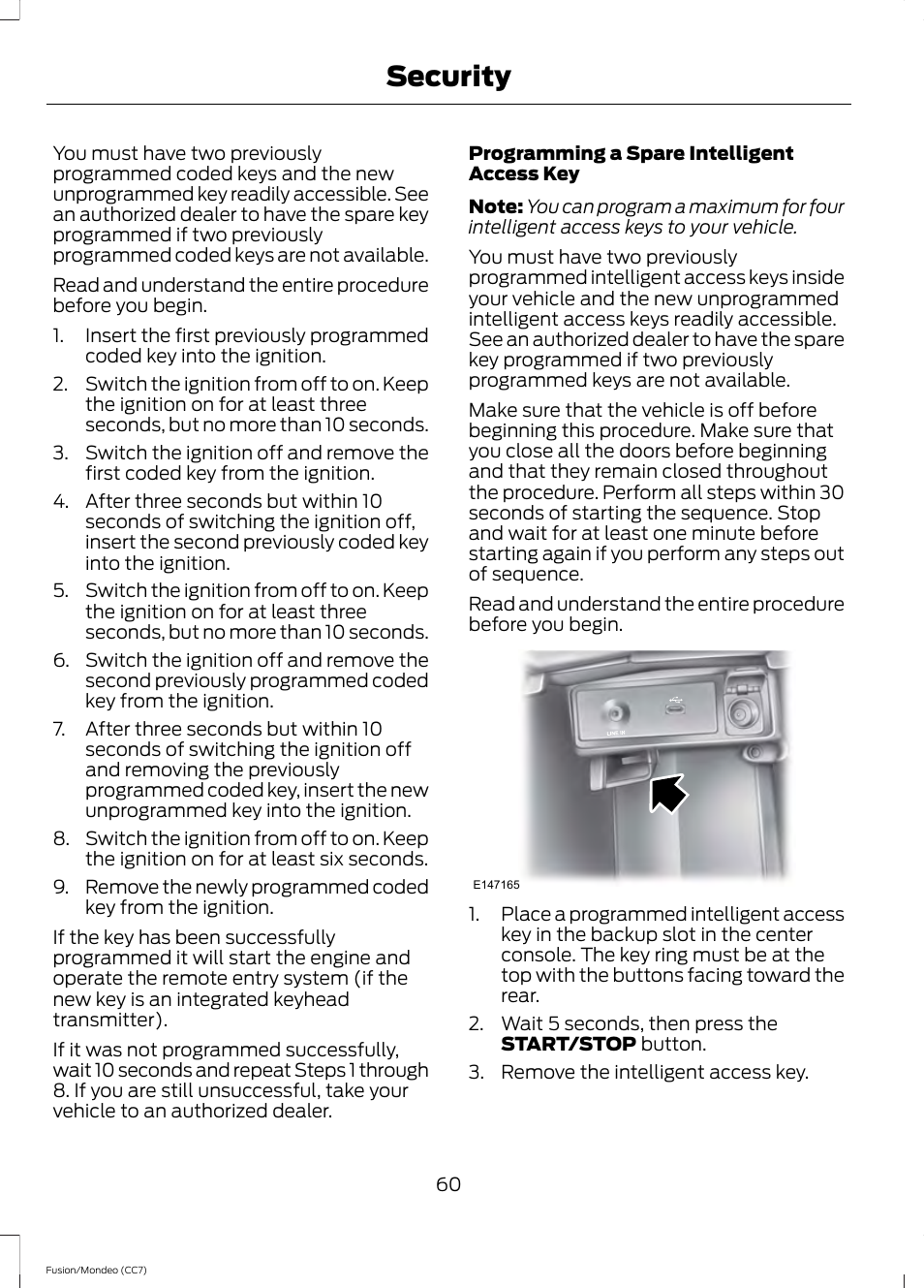 Security | FORD 2013 Fusion v.3 User Manual | Page 63 / 458