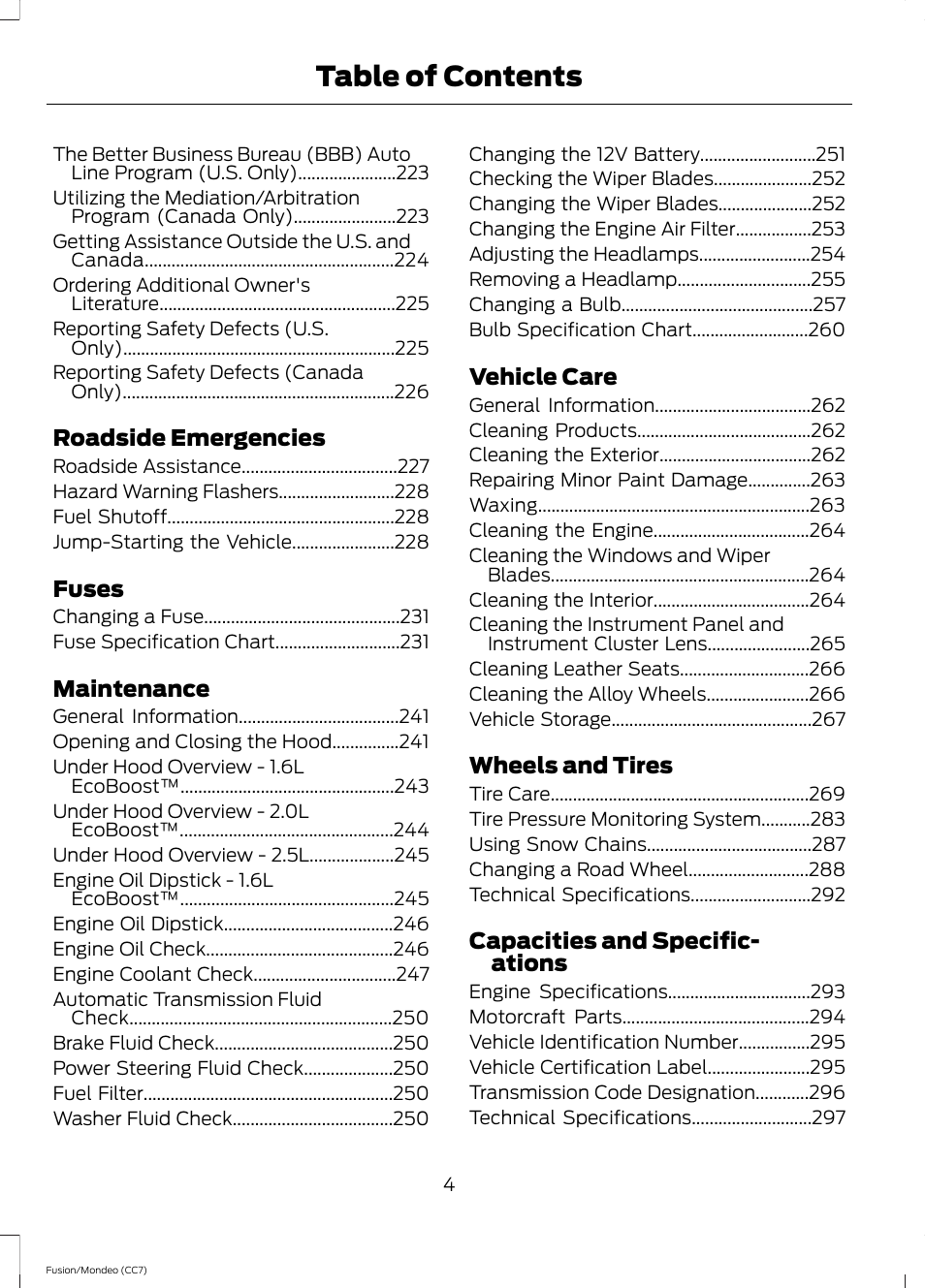 FORD 2013 Fusion v.3 User Manual | Page 7 / 458