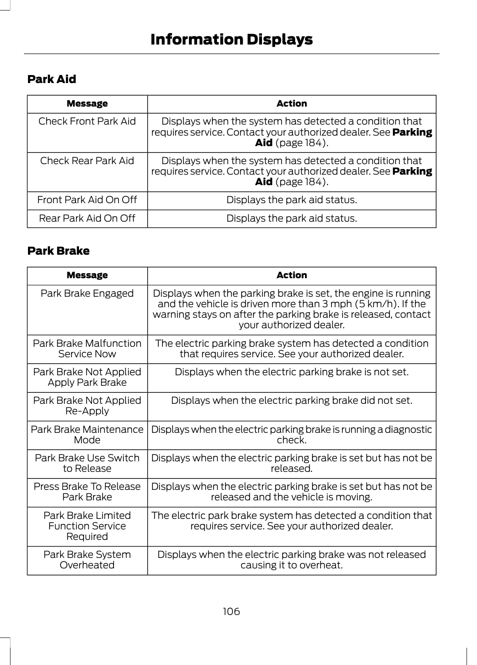 Information displays | FORD 2013 Fusion Hybrid v.1 User Manual | Page 108 / 461