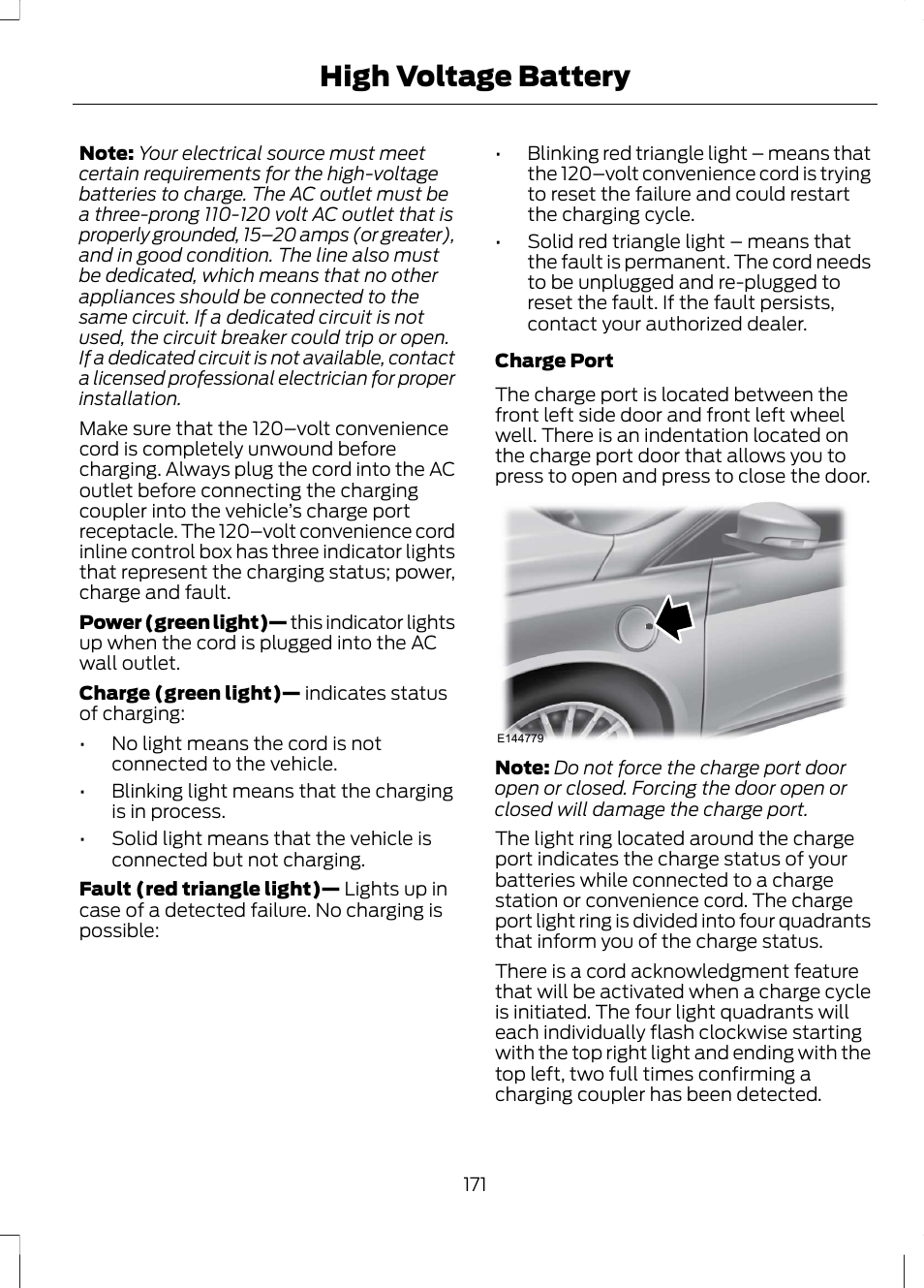 High voltage battery | FORD 2013 Fusion Hybrid v.1 User Manual | Page 173 / 461