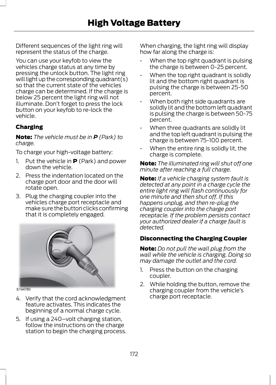 High voltage battery | FORD 2013 Fusion Hybrid v.1 User Manual | Page 174 / 461